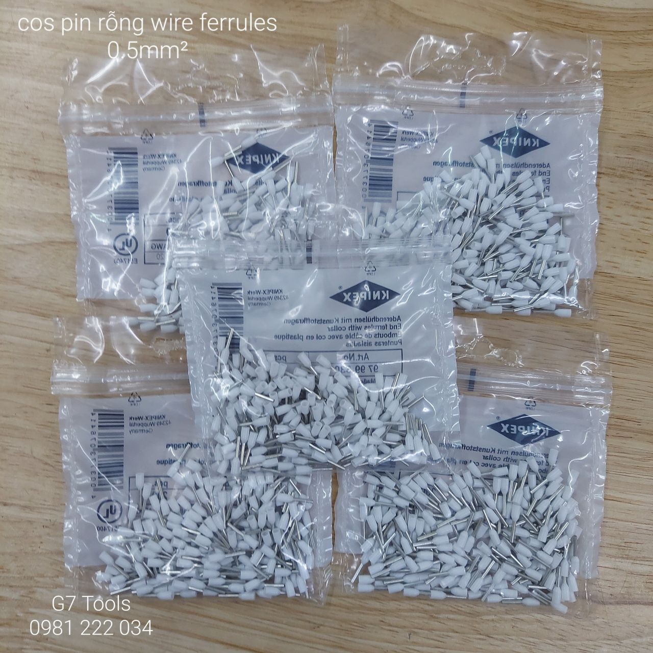 Pin Rỗng Đầu cos Pin Rỗng 0.5 mm² Knipex Wire Ferrules With Plastic Collar 97 99 330