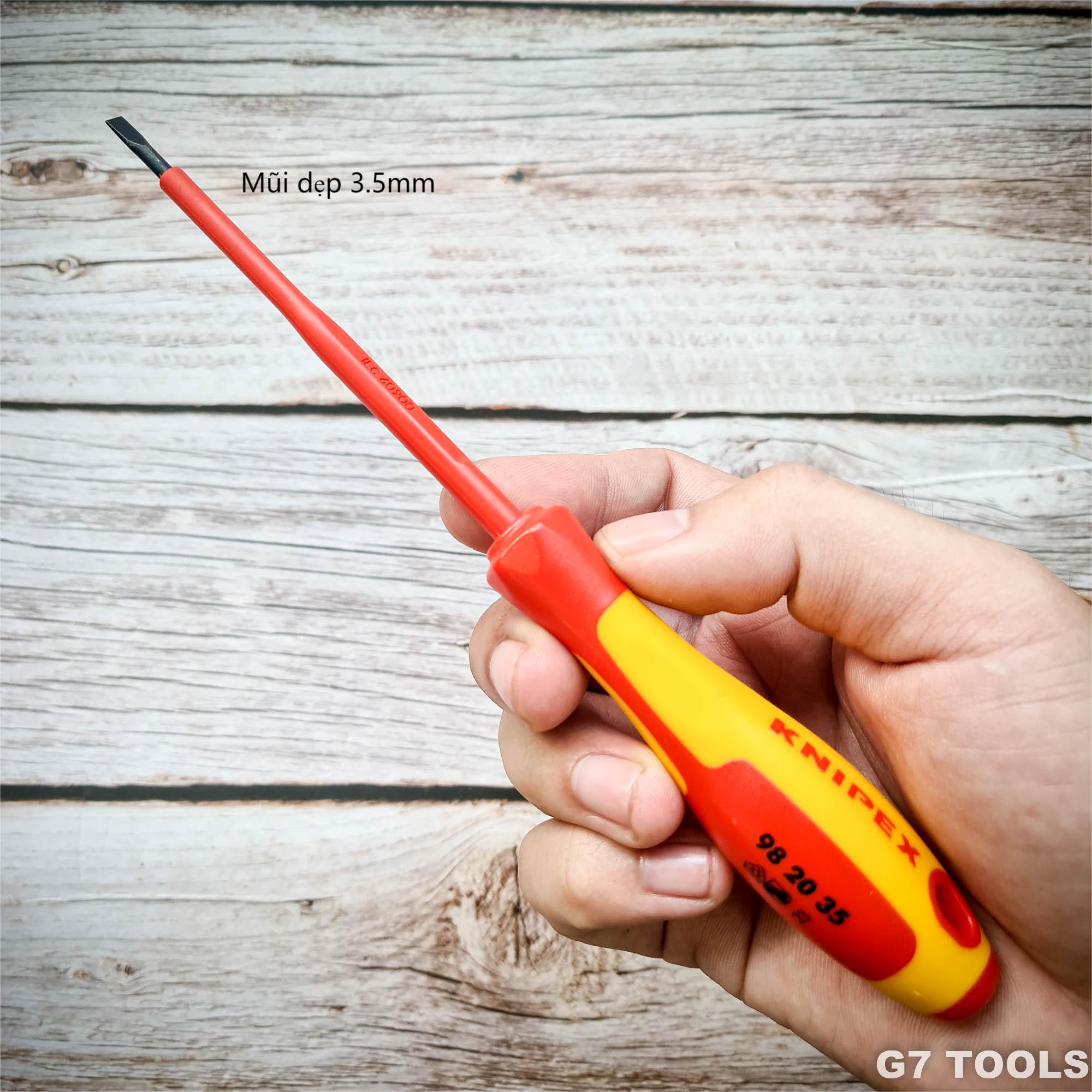Tua Vít Knipex Mũi Dẹp Cách Điện 1000 Volt