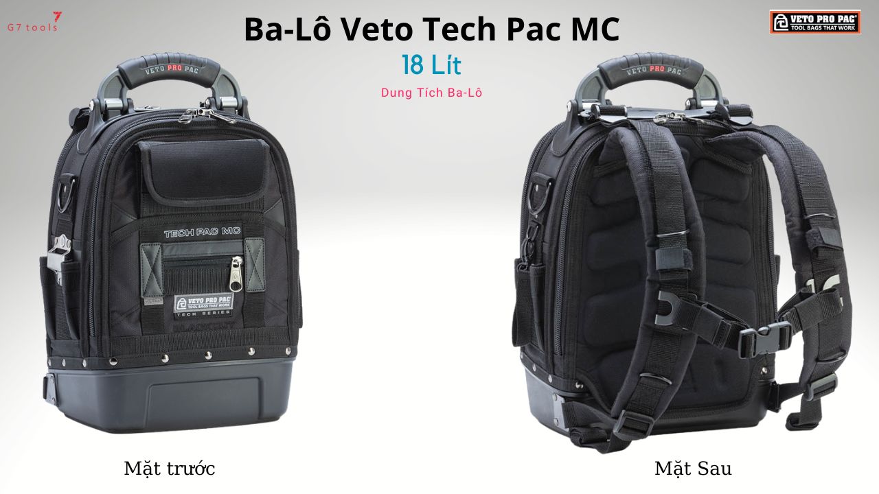 VETO Pro Pac Tech Pac MC Blackout Khay V-SWAP™ & Đế Nhựa Chống N