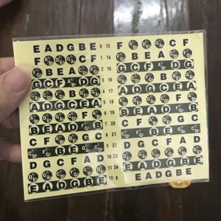 Nhạc cụ Fun Art - Sticker tên nốt dán phím guitar đen trắng