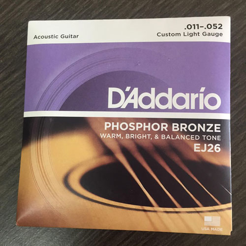 nhạc cụ fun art - Dây guitar Acoustic D'Addario EJ 26 (cỡ 11-52) mặt trước