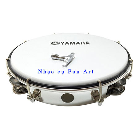 Trống lắc tay - Lục lạc gõ bo Inox Tambourine Yamaha MT6-102B (Trắng đục)