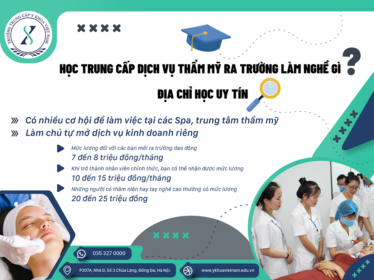 Học Trung cấp dịch vụ Thẩm Mỹ ra trường làm nghề gì? Địa chỉ học uy tín