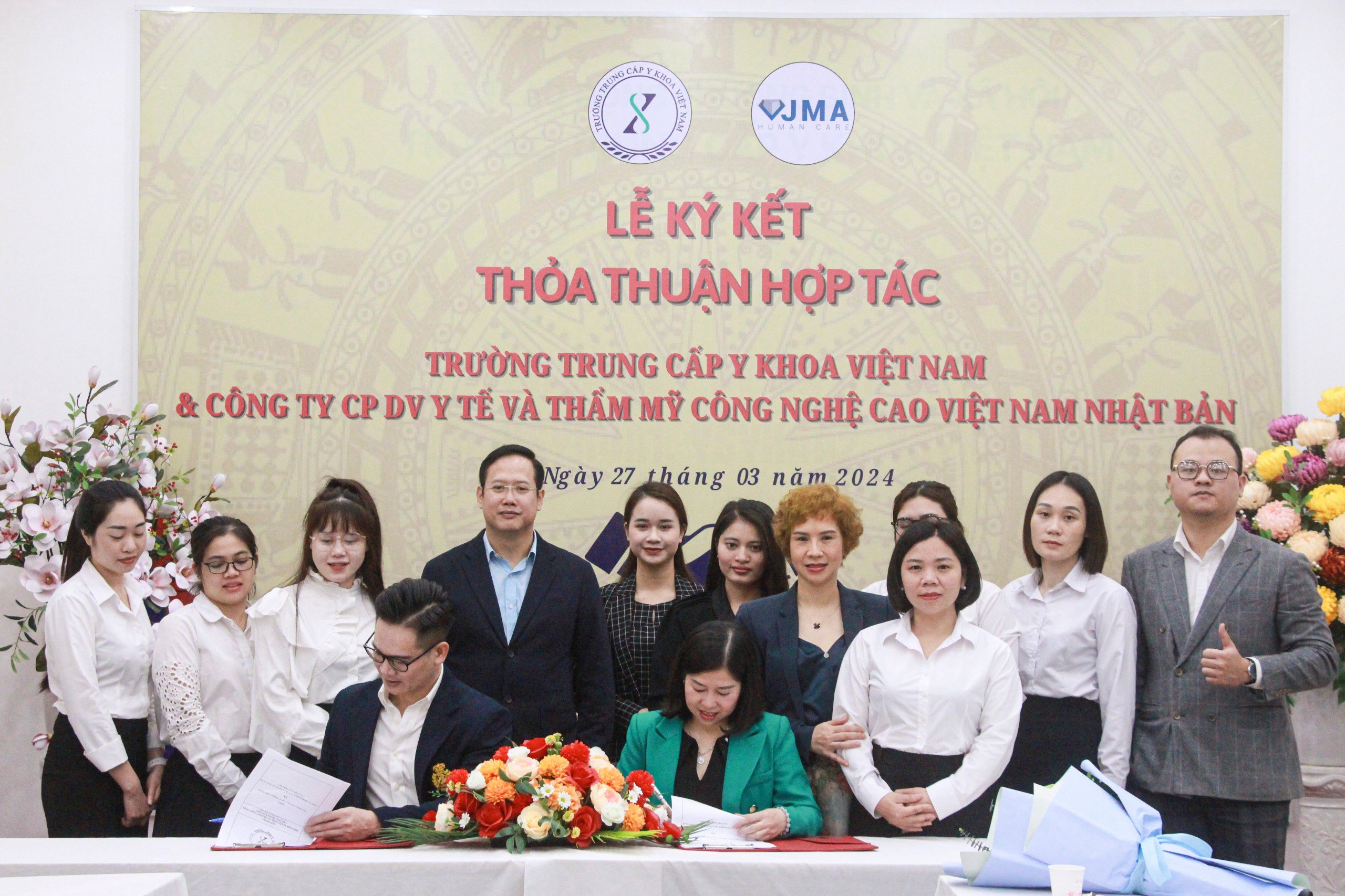 Lễ ký kết của Trường trung cấp Y Khoa Việt Nam với công ty VJMA