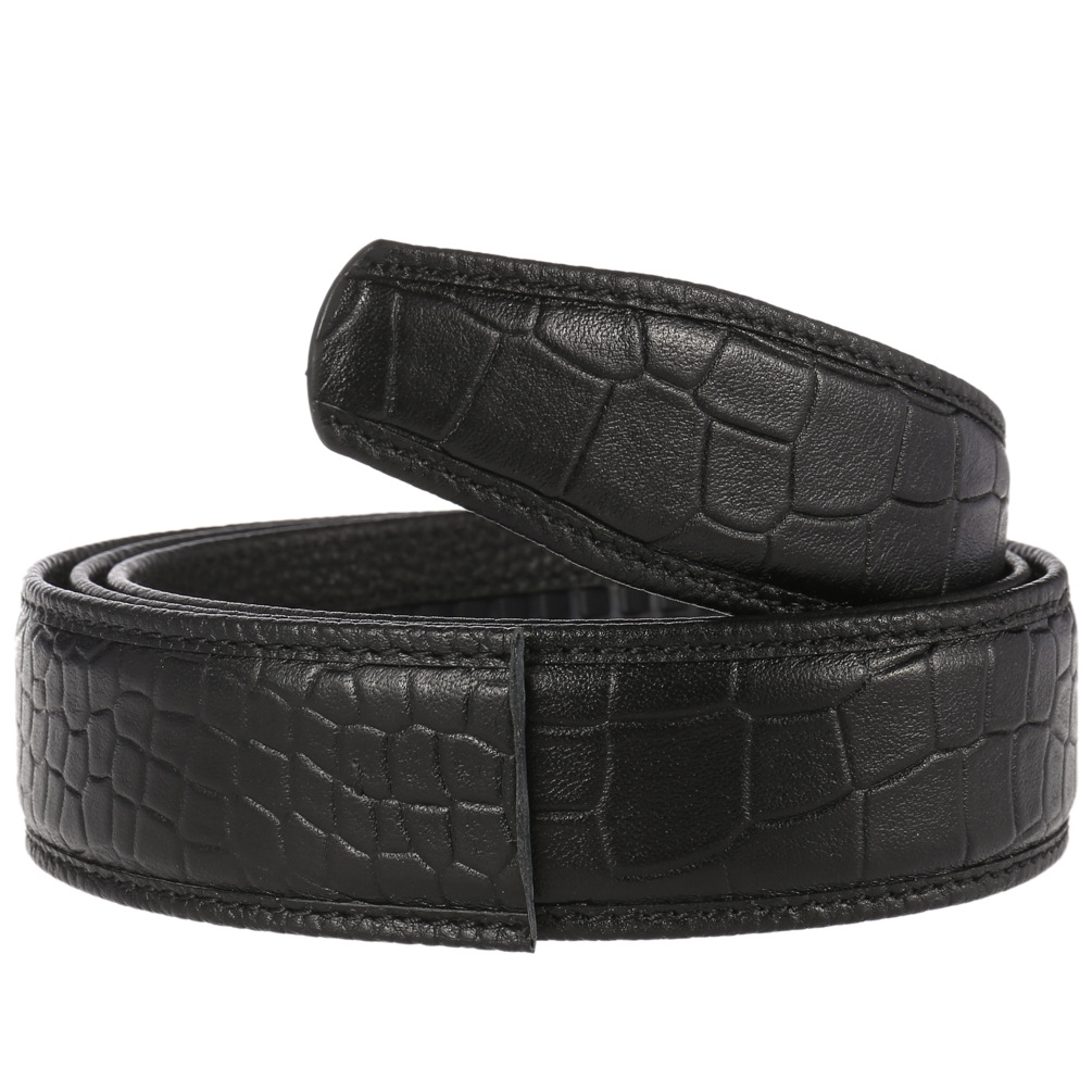 Dây thắt lưng không mặt bản 3.5cm vân cá sấu KG3505