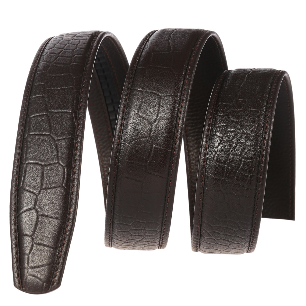 Dây thắt lưng không mặt bản 3.5cm vân cá sấu KG3505