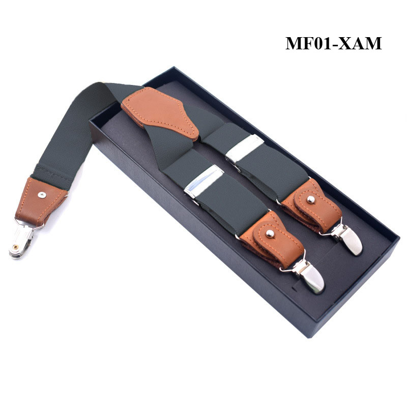 Dây đeo quần nam bản 3.5cm đầu 1 kẹp MF01