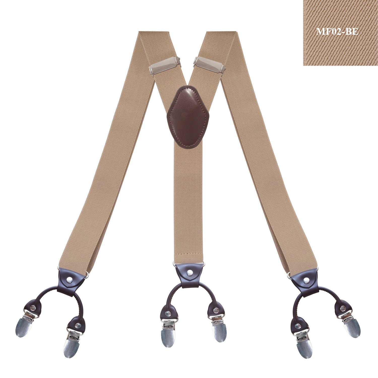 Dây đai đeo quần nam bản 3.5cm 2 kẹp MF02