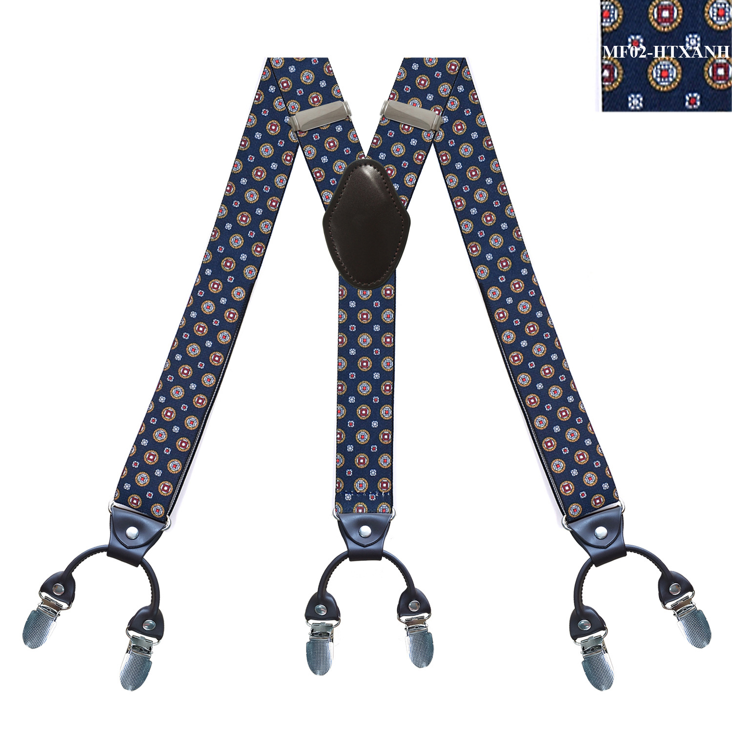 Dây đai đeo quần nam bản 3.5cm 2 kẹp MF02