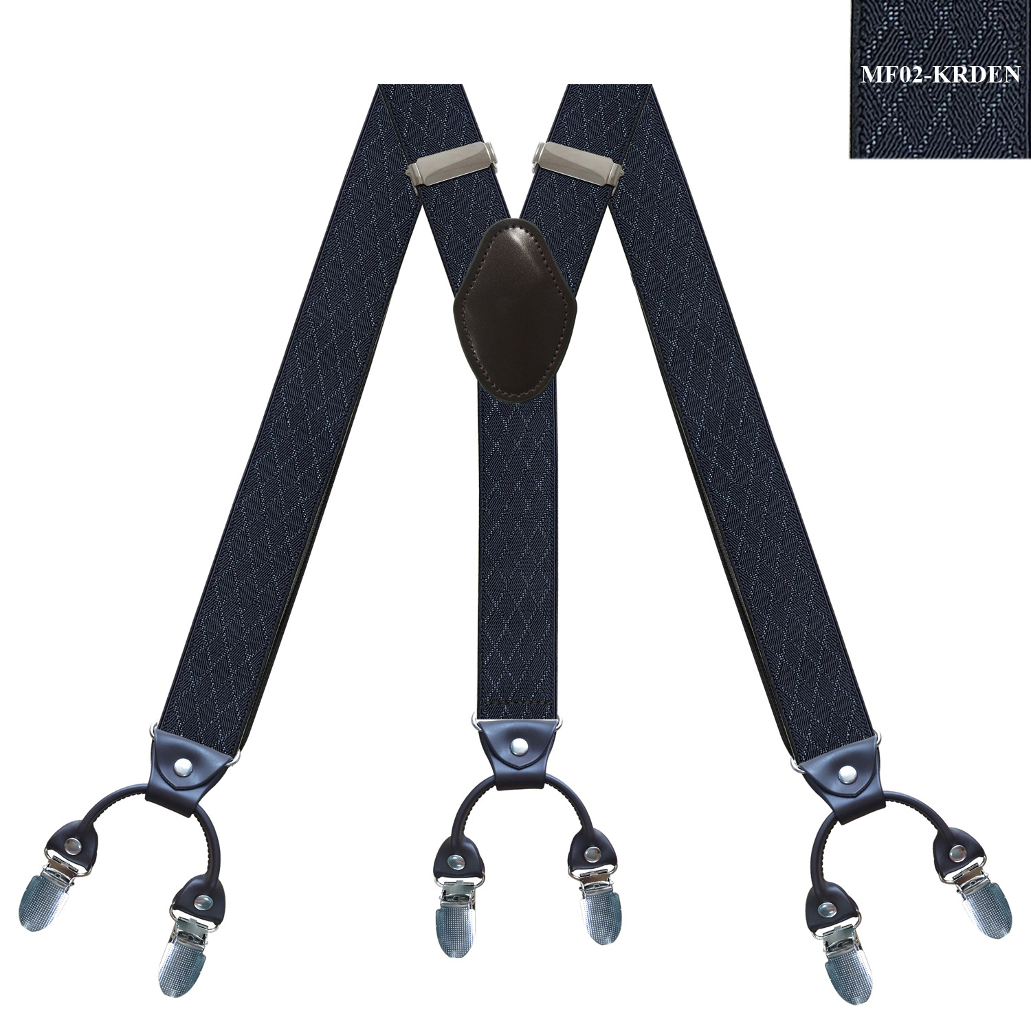 Dây đai đeo quần nam bản 3.5cm 2 kẹp MF02