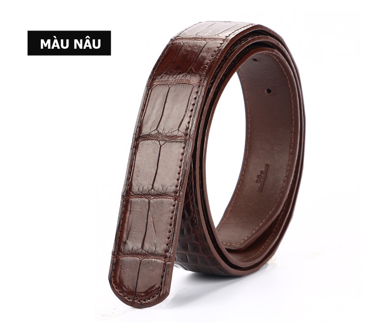 Dây thắt lưng khóa lỗ không mặt da cá sấu KS3800