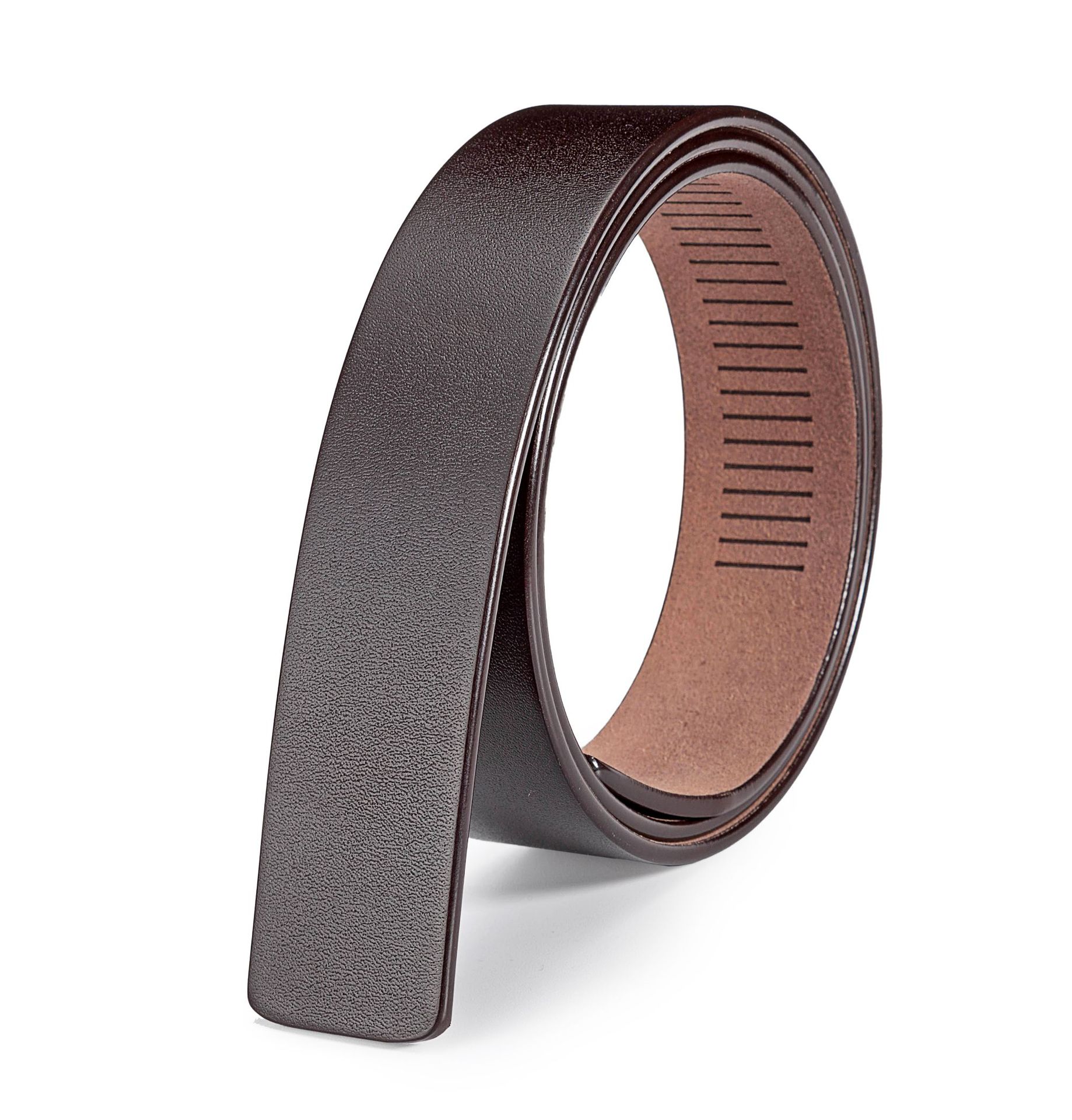 Dây thắt lưng da bò không mặt khóa lăn DKR3400