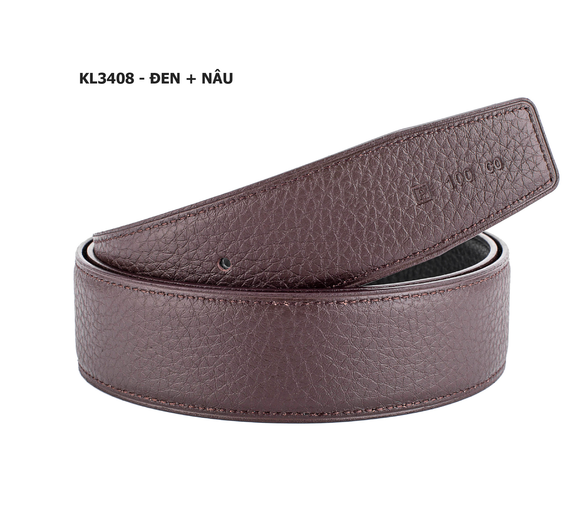 Dây thắt lưng da bò 2 mặt cao cấp KL3408