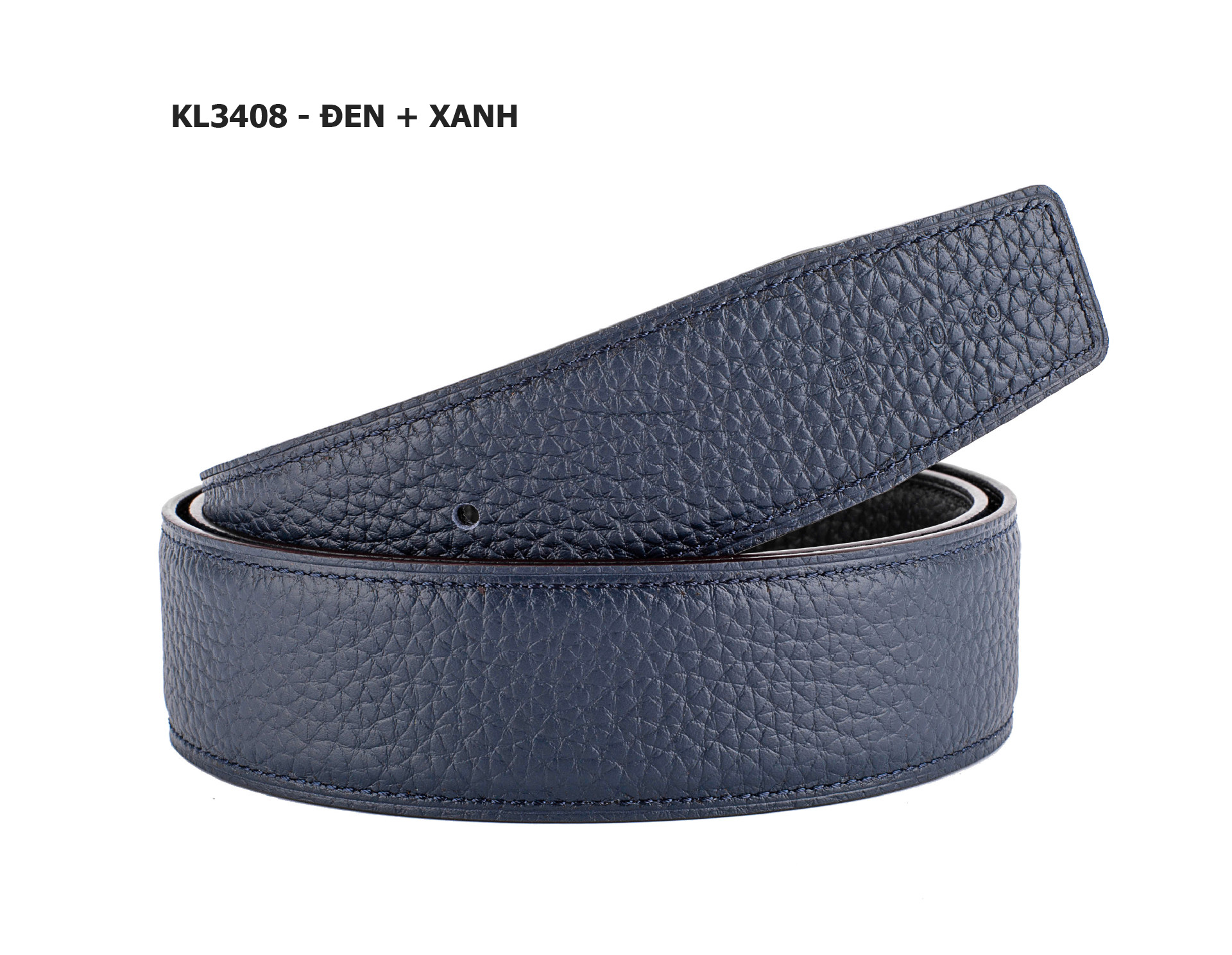Dây thắt lưng da bò 2 mặt cao cấp KL3408