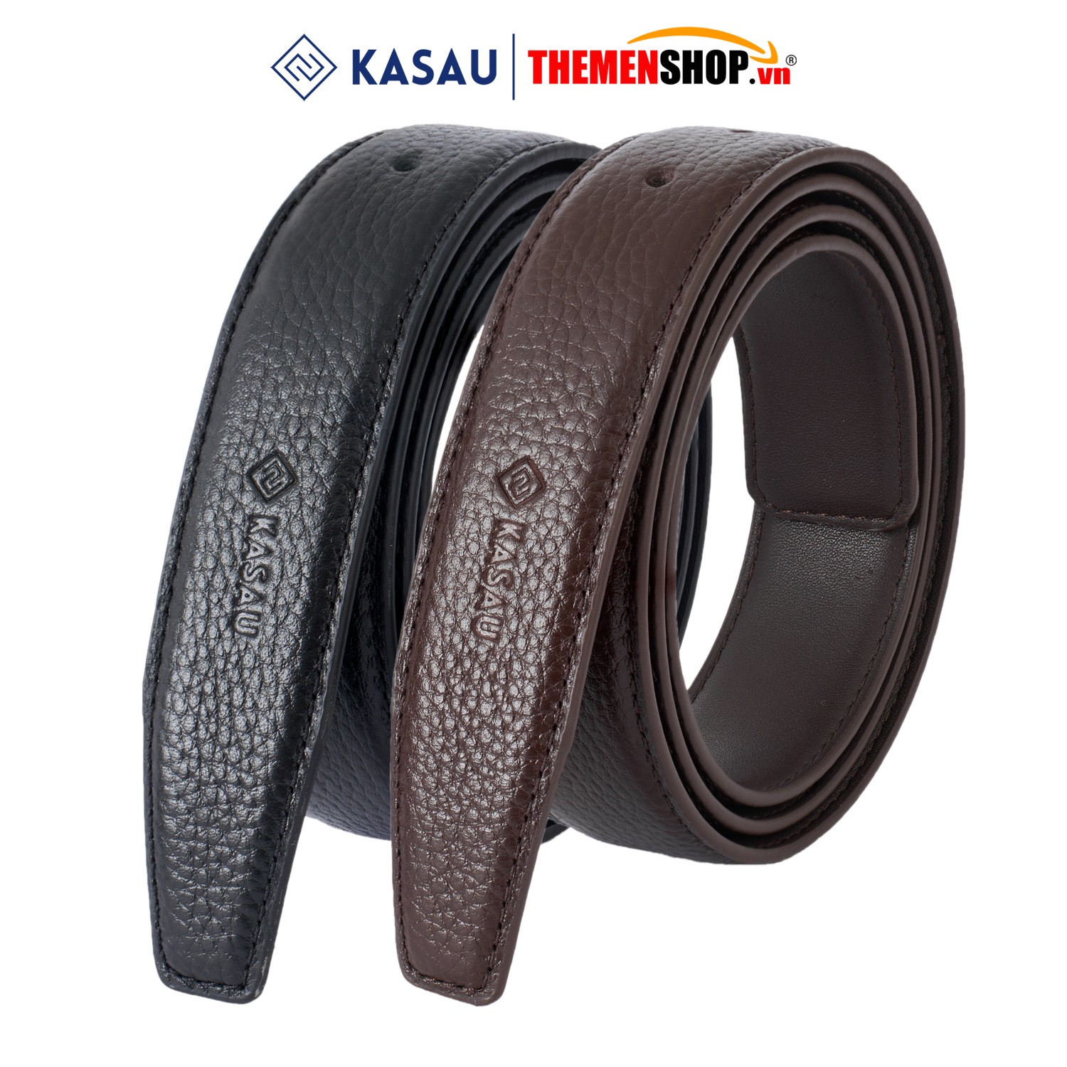 Thắt lưng nam không mặt hiệu KASAU - Khóa lỗ 3.1cm - DKS02KL31