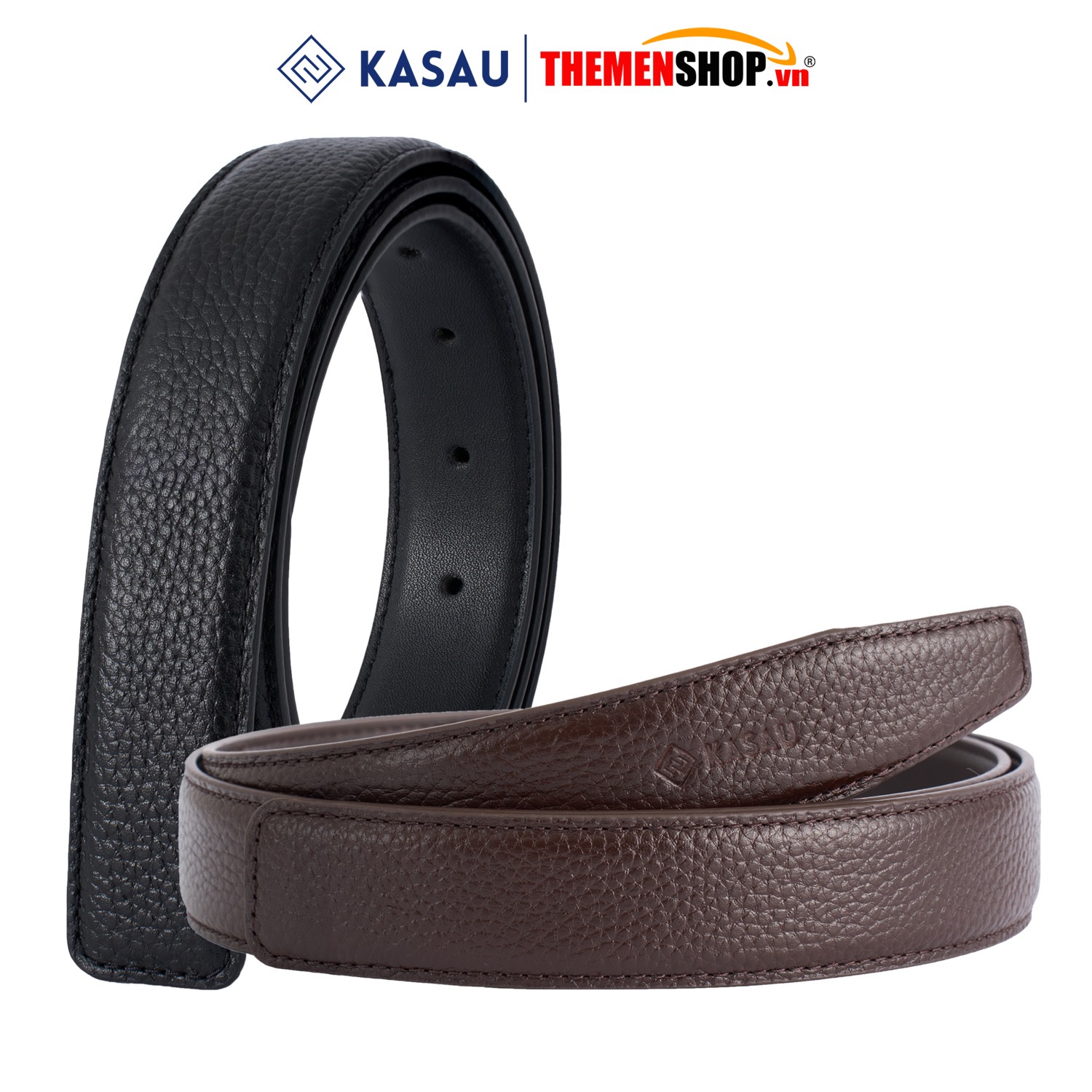 Thắt lưng nam không mặt hiệu KASAU - Khóa lỗ 3.1cm - DKS02KL31