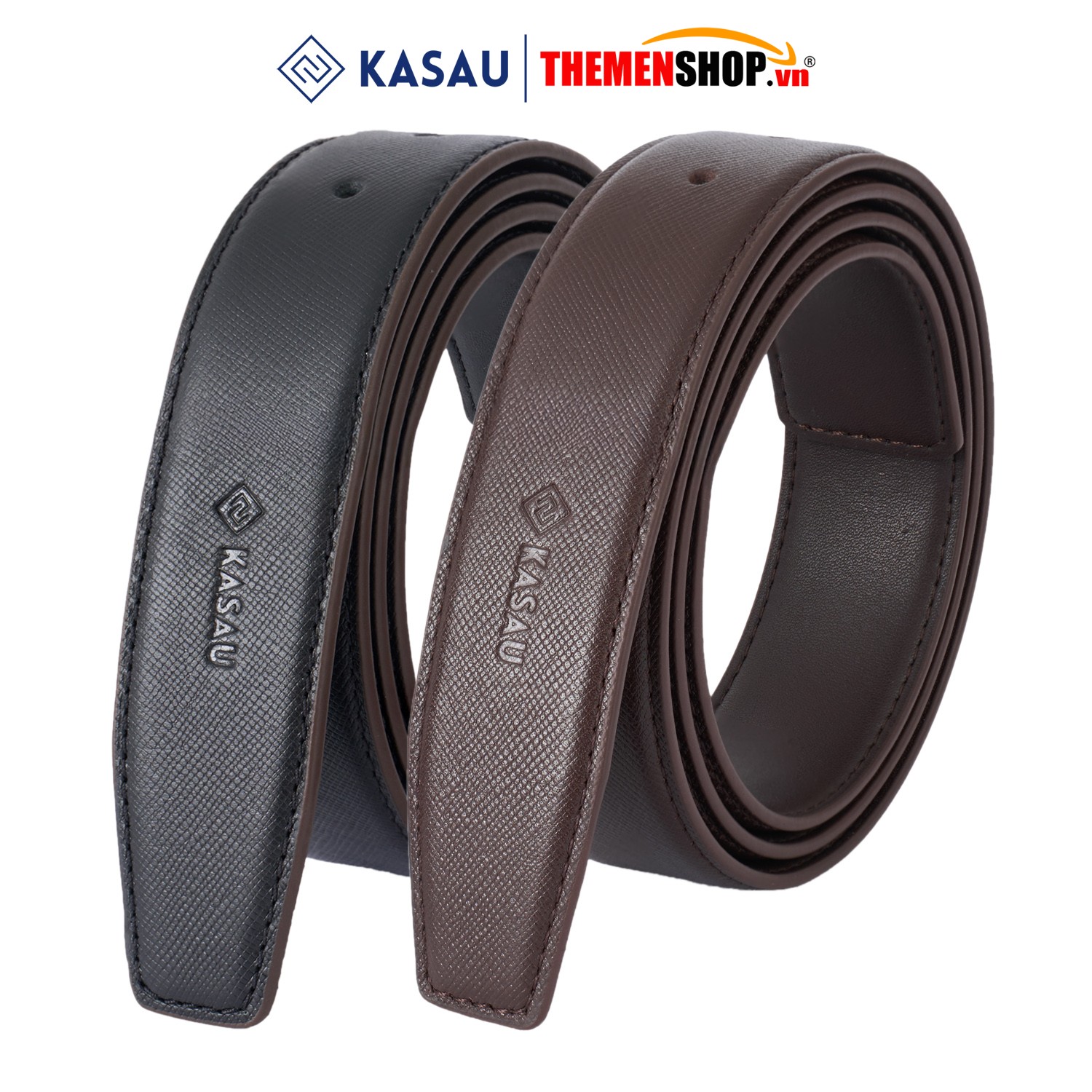 Dây nịt nam không mặt hiệu KASAU - Khóa lỗ 3.4cm - DKS03KL34