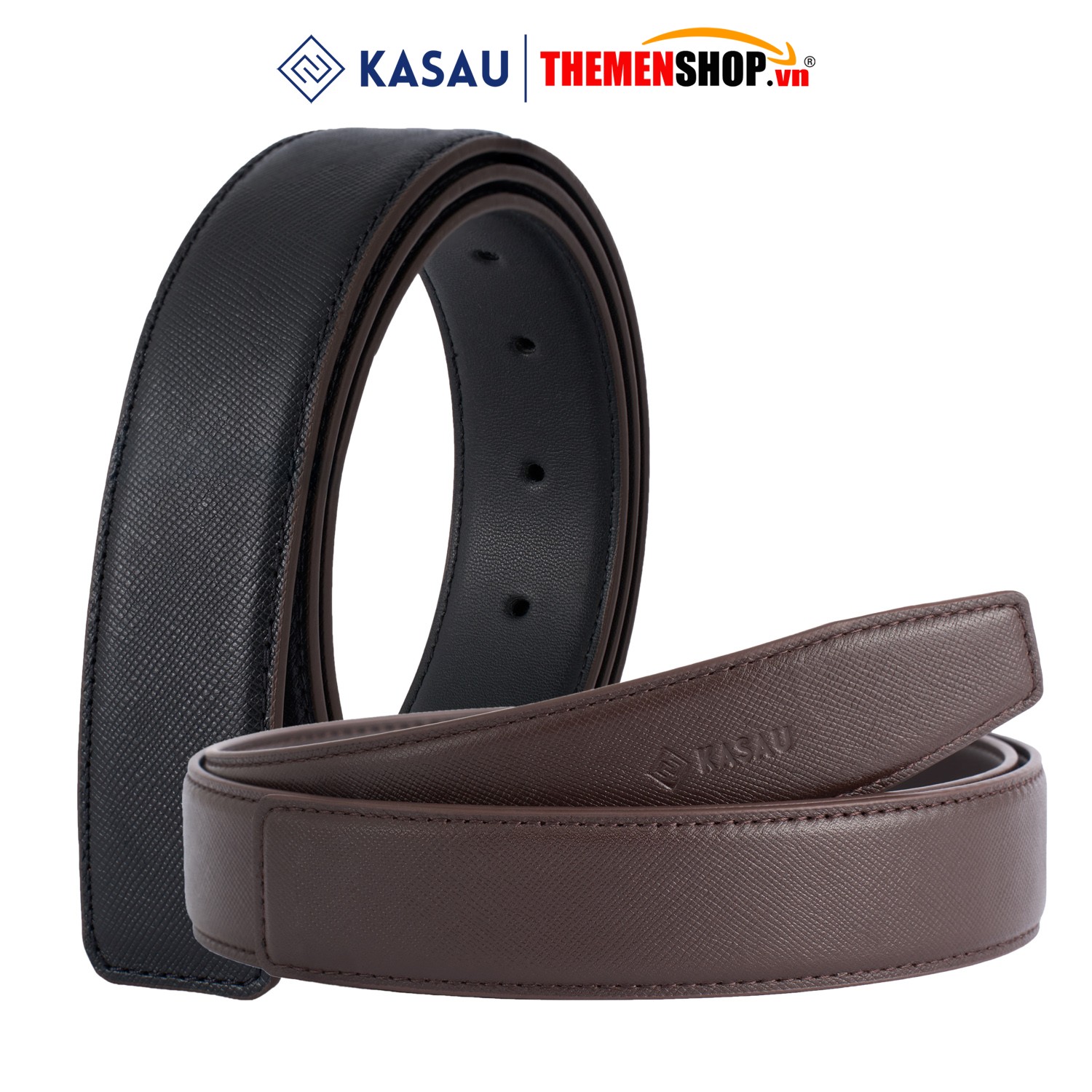 Dây nịt nam không mặt hiệu KASAU - Khóa lỗ 3.4cm - DKS03KL34