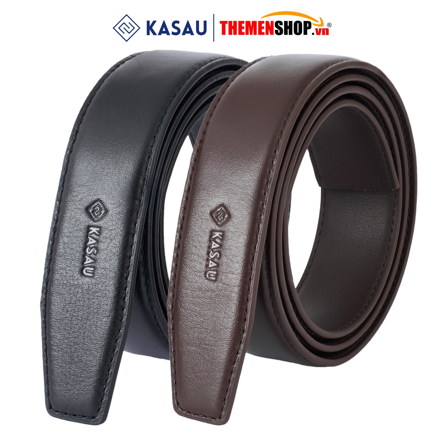 Dây thắt lưng nam không mặt hiệu KASAU - Khóa tự động 3.5cm - DKS01TD35
