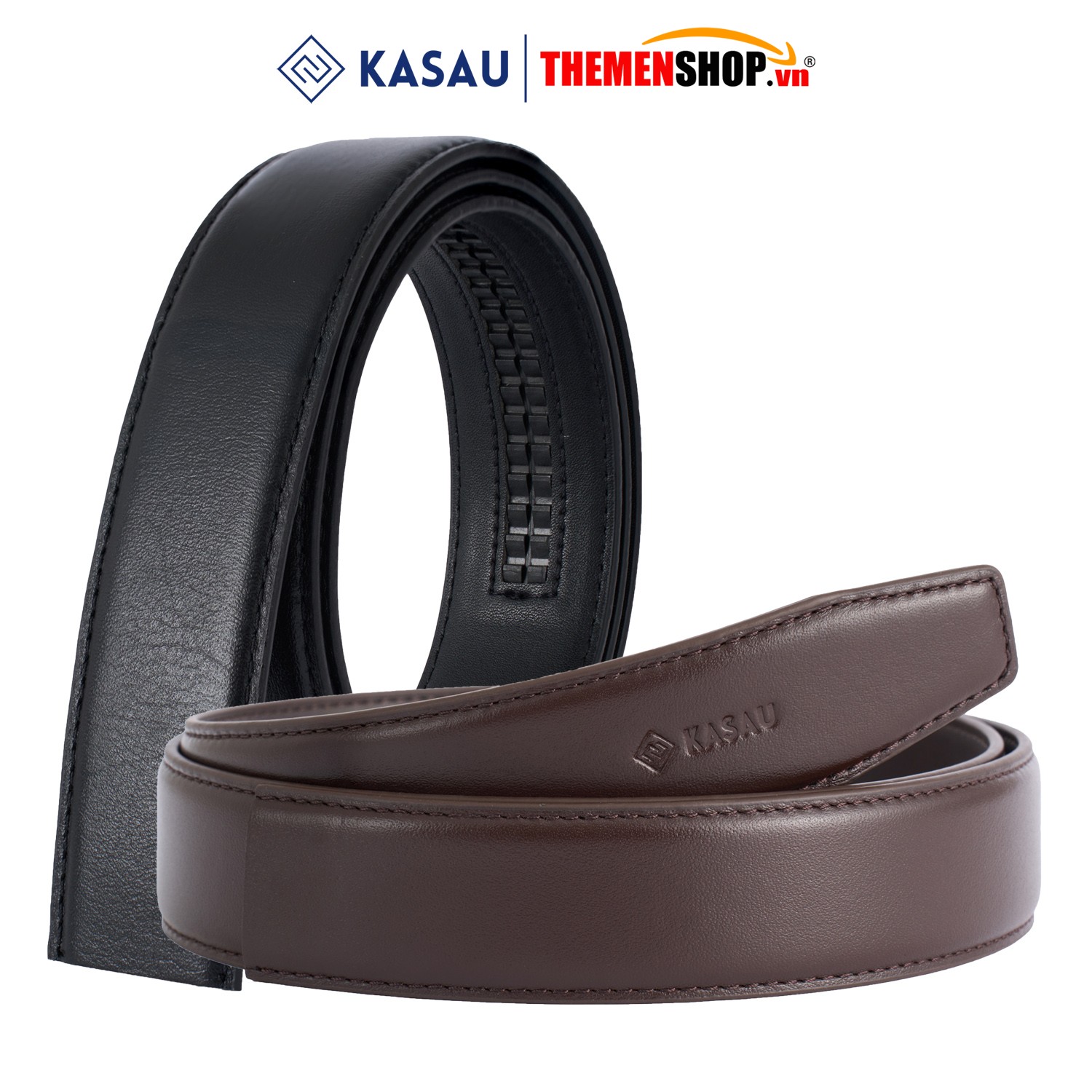 Dây thắt lưng nam không mặt hiệu KASAU - Khóa tự động 3.5cm - DKS01TD35