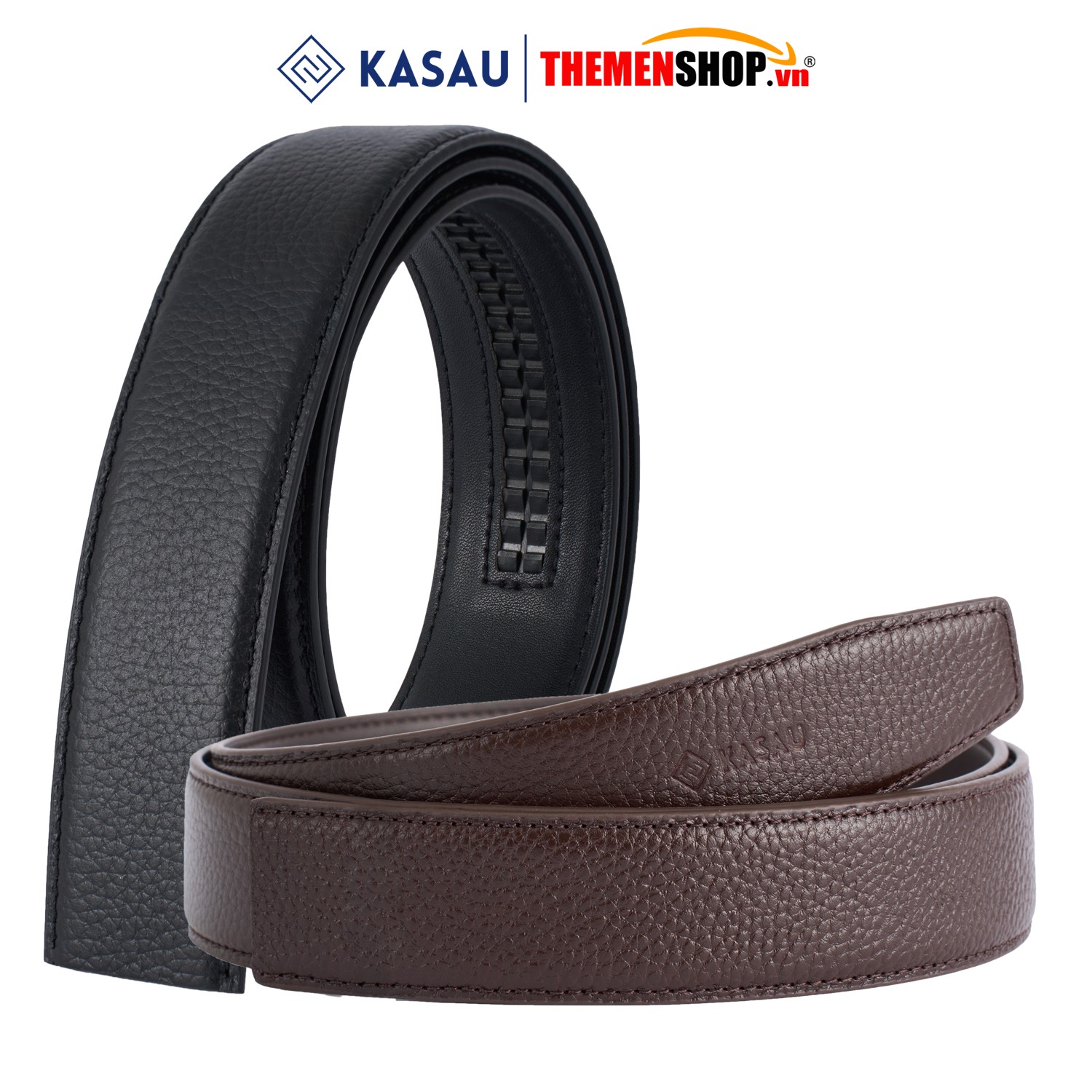 Thắt lưng nam không mặt hiệu KASAU - Khóa tự động 3.5cm - DKS02TD35