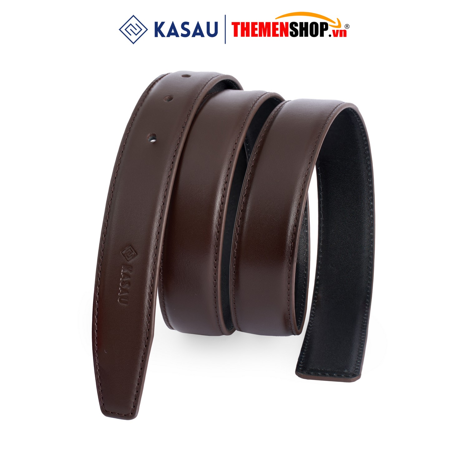 Dây thắt lưng nam không mặt hiệu KASAU - Khóa lỗ 2.9cm - DKS01KL29