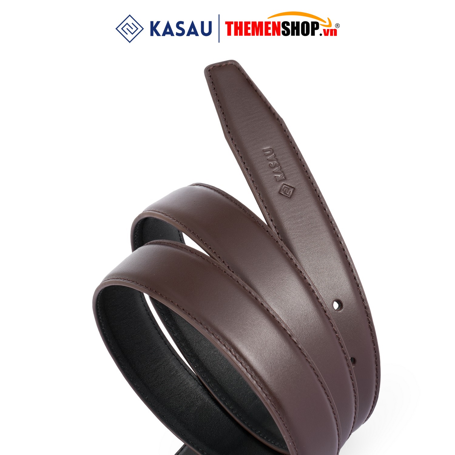 Dây thắt lưng nam không mặt hiệu KASAU - Khóa lỗ 2.9cm - DKS01KL29