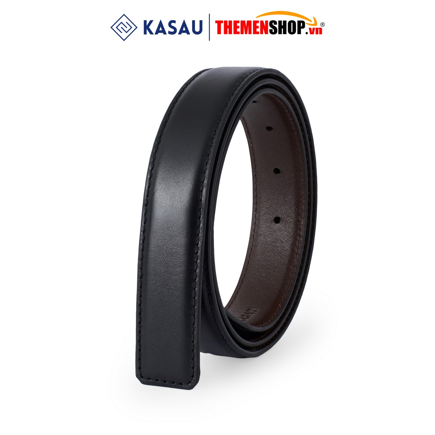 Dây thắt lưng nam không mặt hiệu KASAU - Khóa lỗ 2.9cm - DKS01KL29