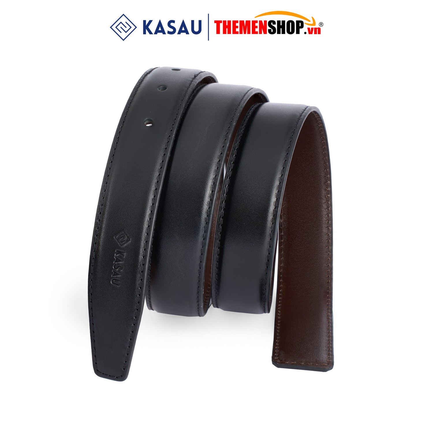 Dây thắt lưng nam không mặt hiệu KASAU - Khóa lỗ 2.9cm - DKS01KL29