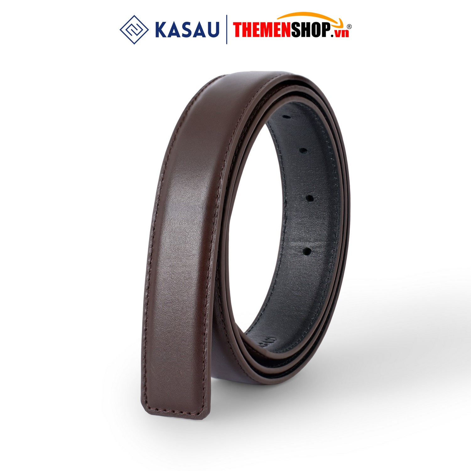 Dây thắt lưng nam không mặt hiệu KASAU - Khóa lỗ 2.9cm - DKS01KL29
