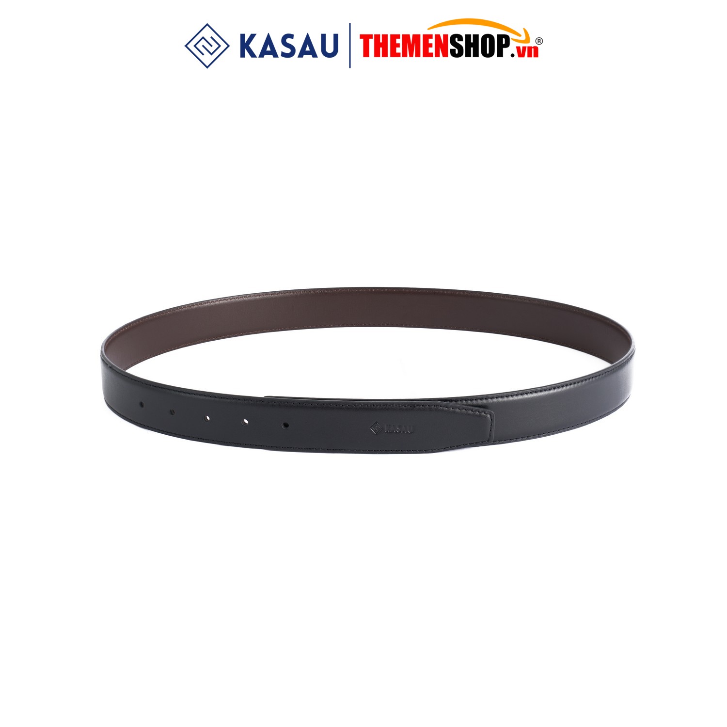 Dây thắt lưng nam không mặt hiệu KASAU - Khóa lỗ 3.4cm - DKS01KL34