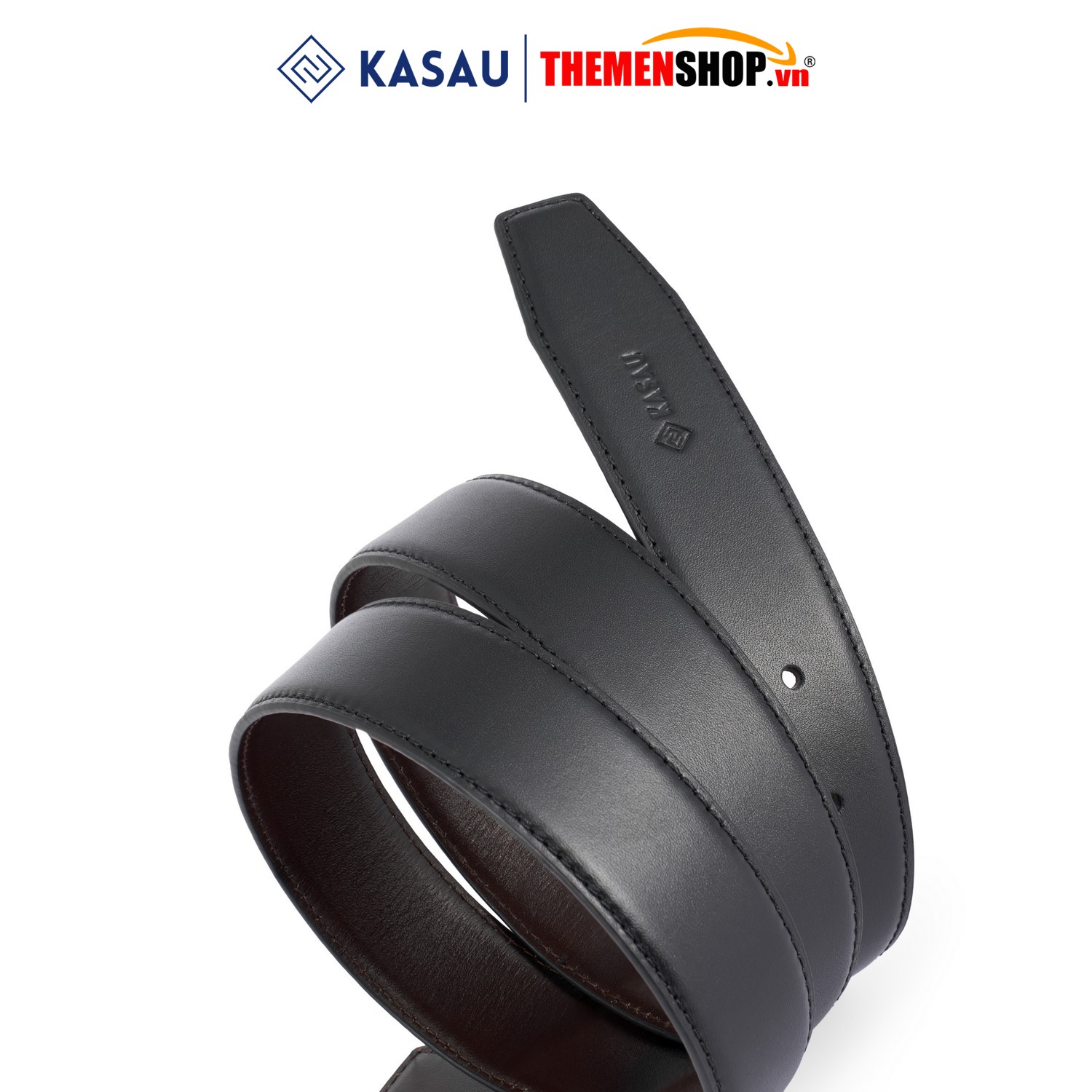 Dây thắt lưng nam không mặt hiệu KASAU - Khóa lỗ 3.4cm - DKS01KL34