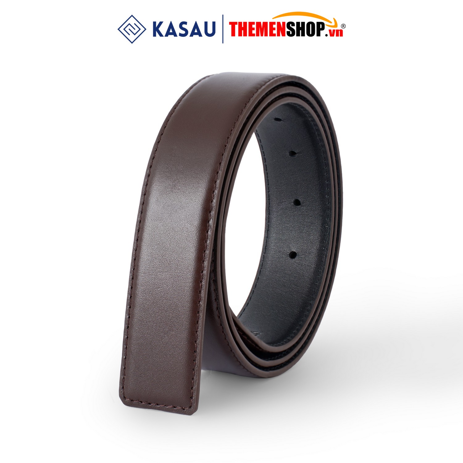 Dây thắt lưng nam không mặt hiệu KASAU - Khóa lỗ 3.4cm - DKS01KL34