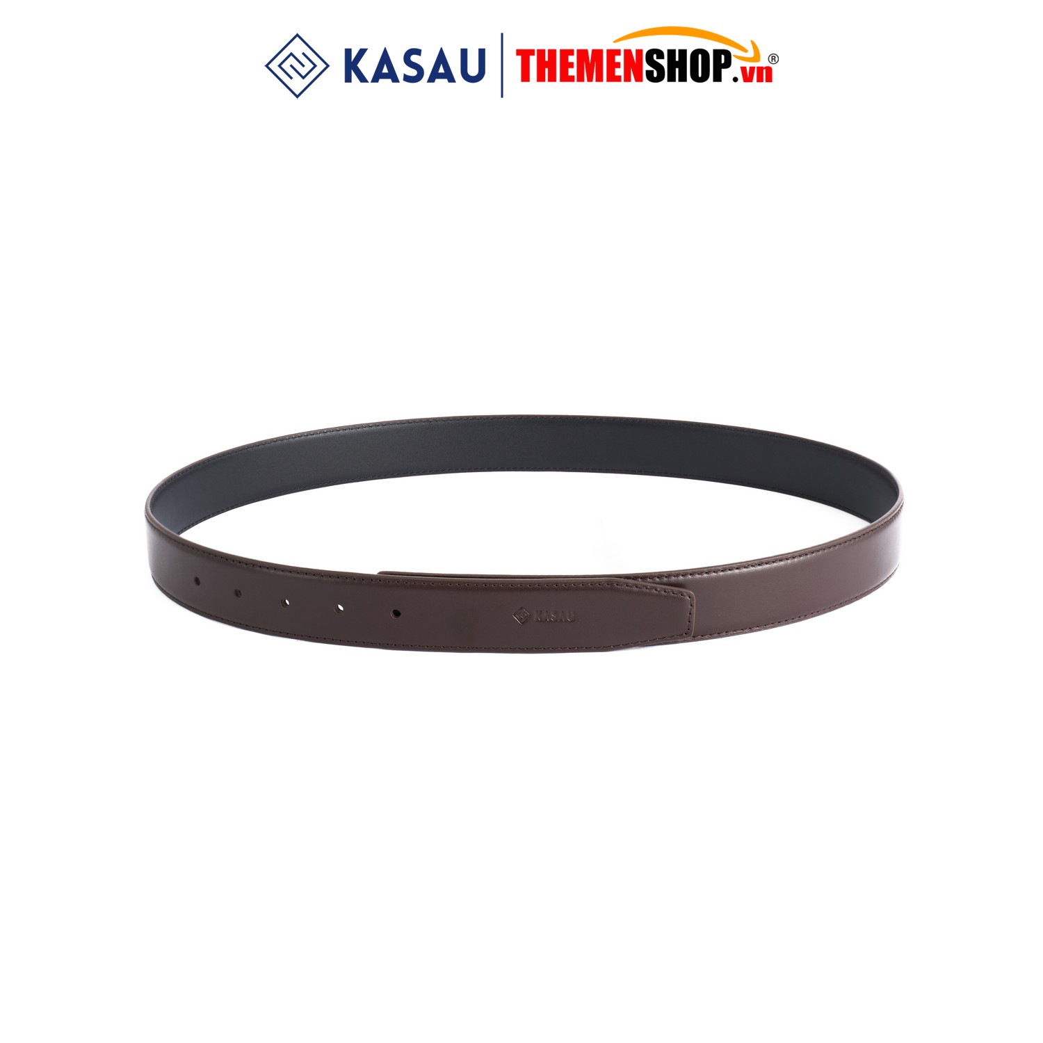 Dây thắt lưng nam không mặt hiệu KASAU - Khóa lỗ 3.4cm - DKS01KL34