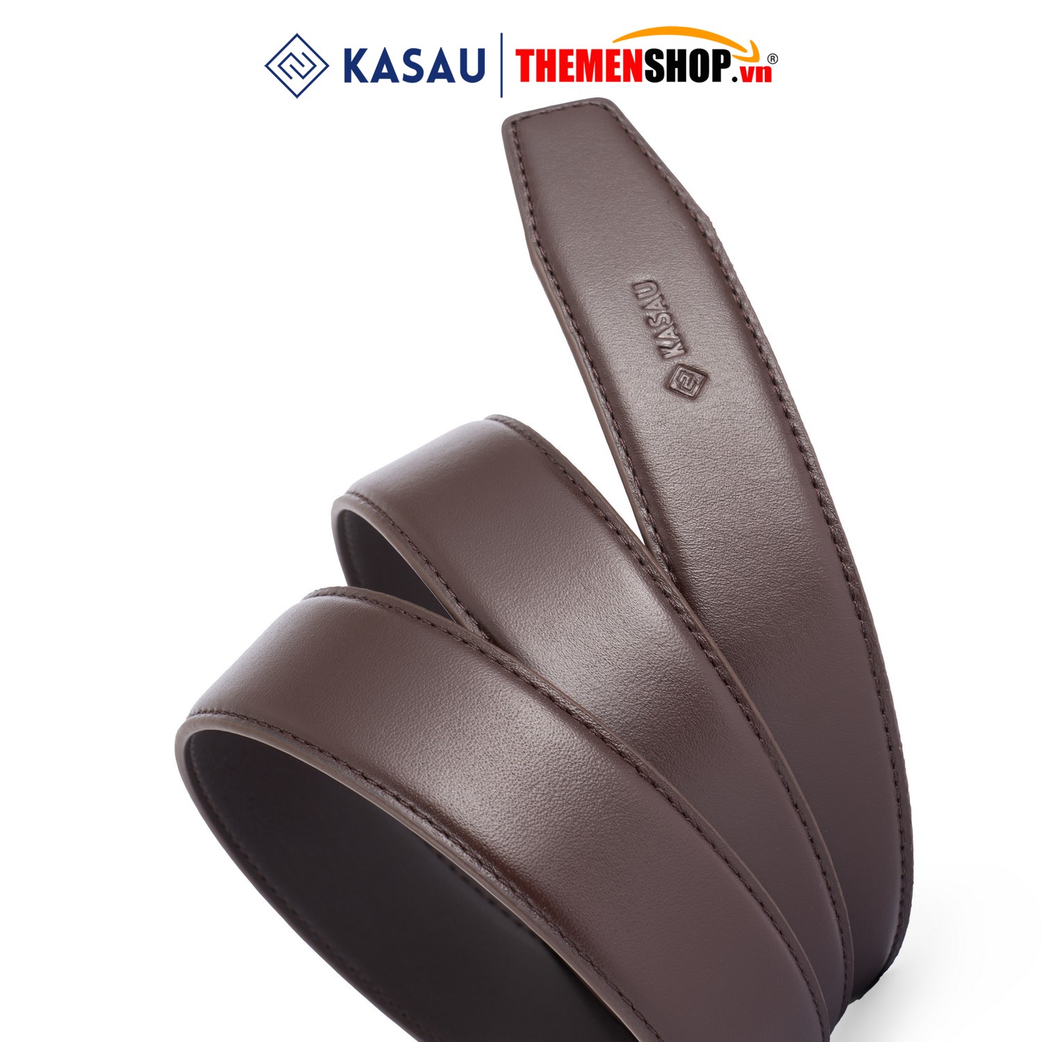 Dây thắt lưng nam không mặt hiệu KASAU - Khóa tự động 3.5cm - DKS01TD35
