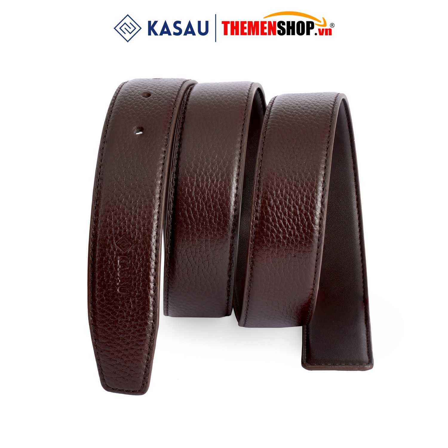 Thắt lưng nam không mặt hiệu KASAU - Khóa lỗ 3.4cm - DKS02KL34
