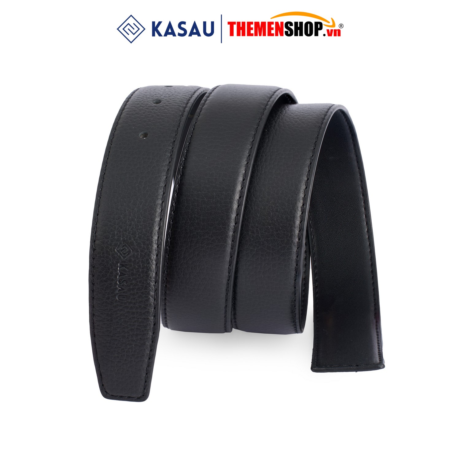 Thắt lưng nam không mặt hiệu KASAU - Khóa lỗ 3.4cm - DKS02KL34
