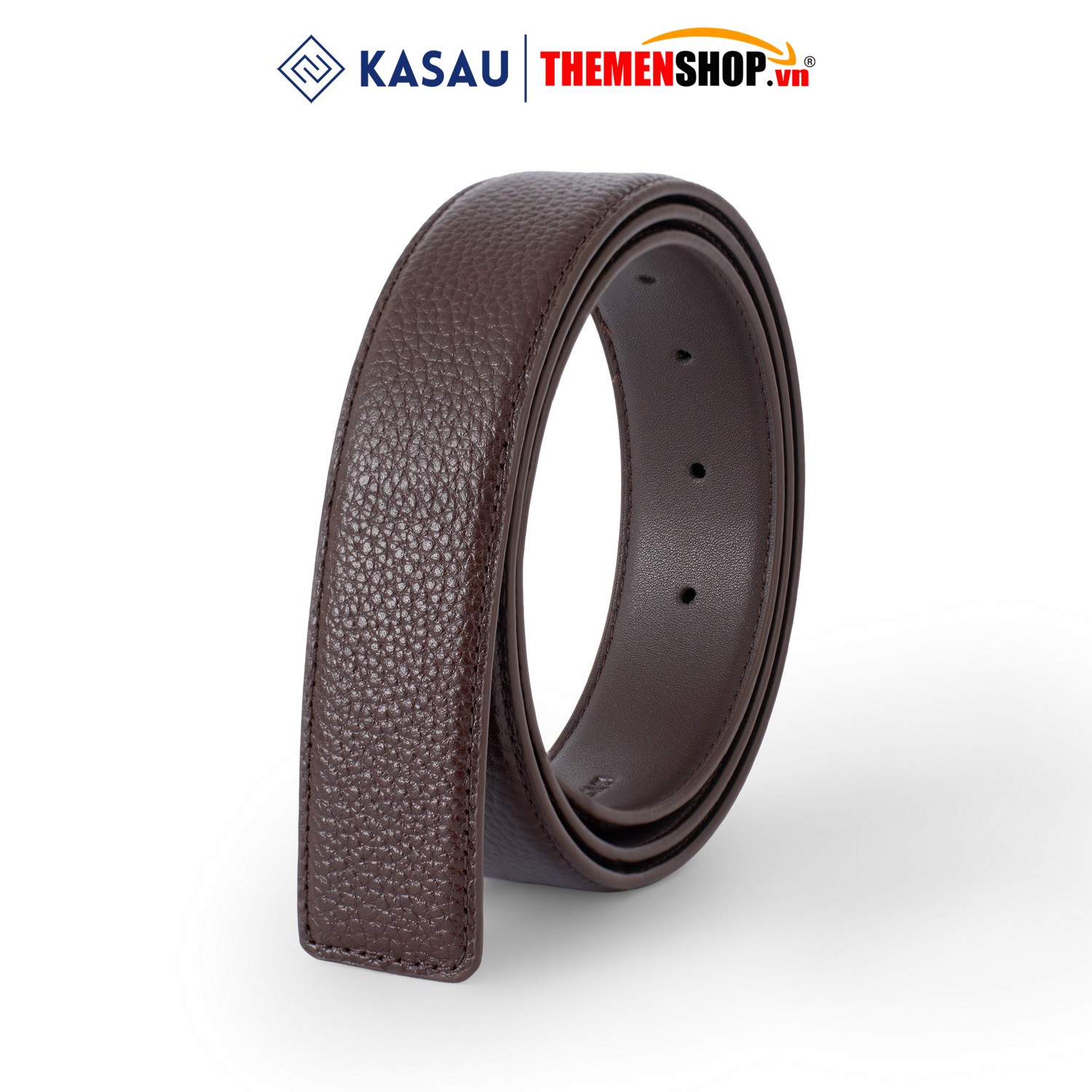 Thắt lưng nam không mặt hiệu KASAU - Khóa lỗ 3.4cm - DKS02KL34