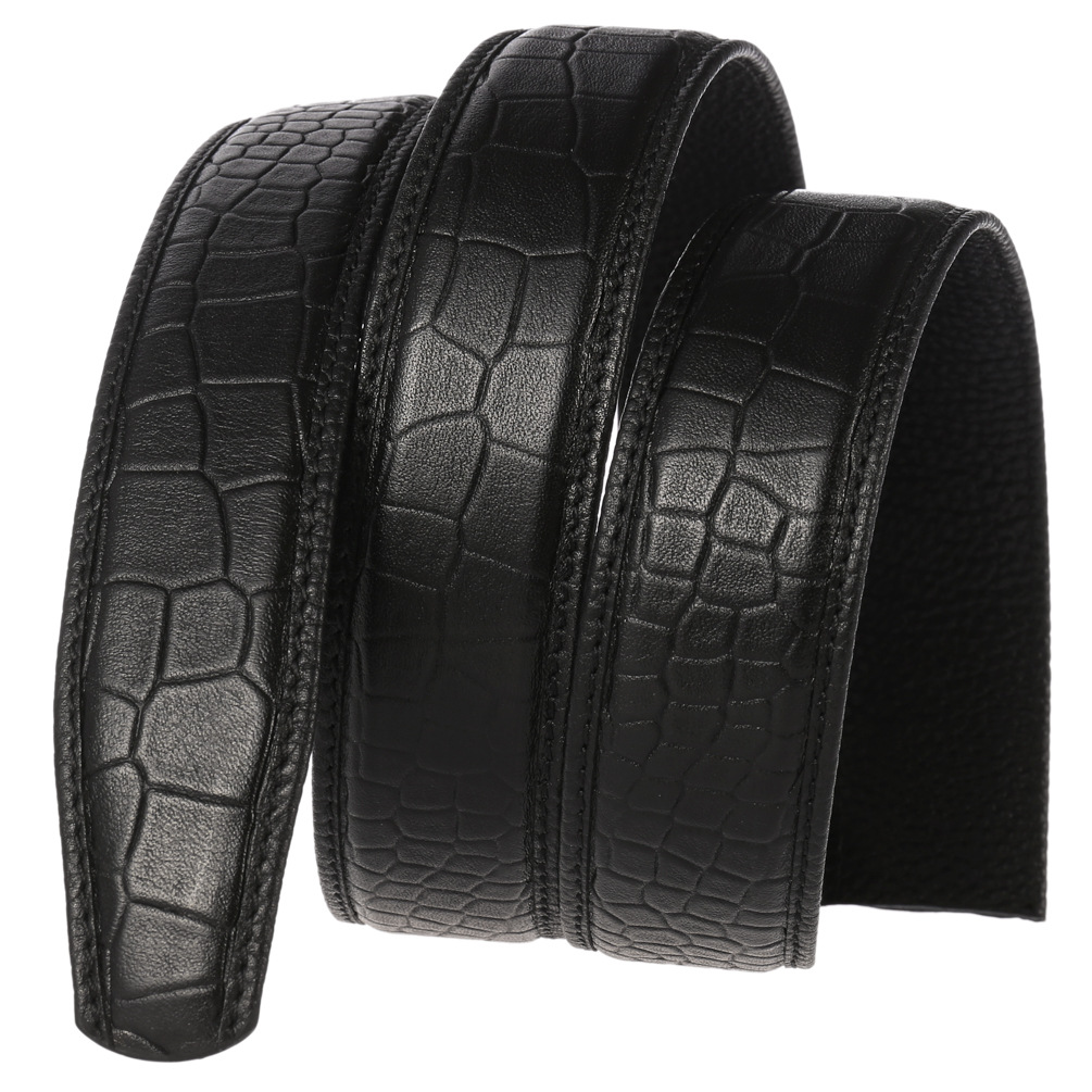 Dây thắt lưng không mặt bản 3.5cm vân cá sấu KG3505