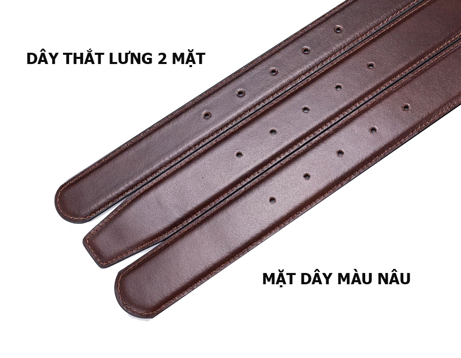 Dây thắt lưng nam da bò 2 mặt bản 3.4cm D2M3400