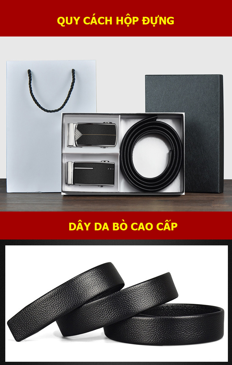 Combo: Dây lưng nam + 2 mặt khóa cao cấp