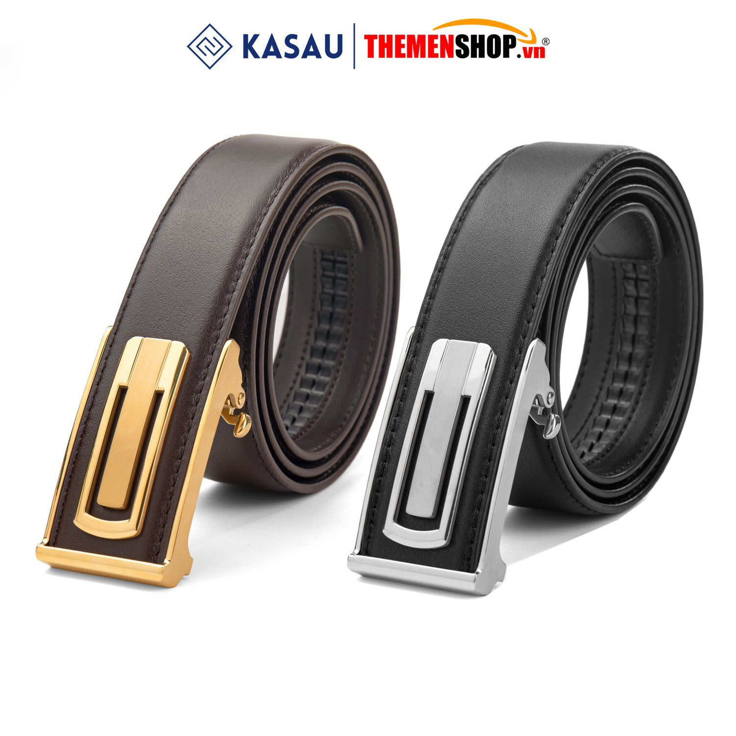 Dây thắt lưng nam khóa tự động hiệu KASAU bản 3.5cm KS01TD35