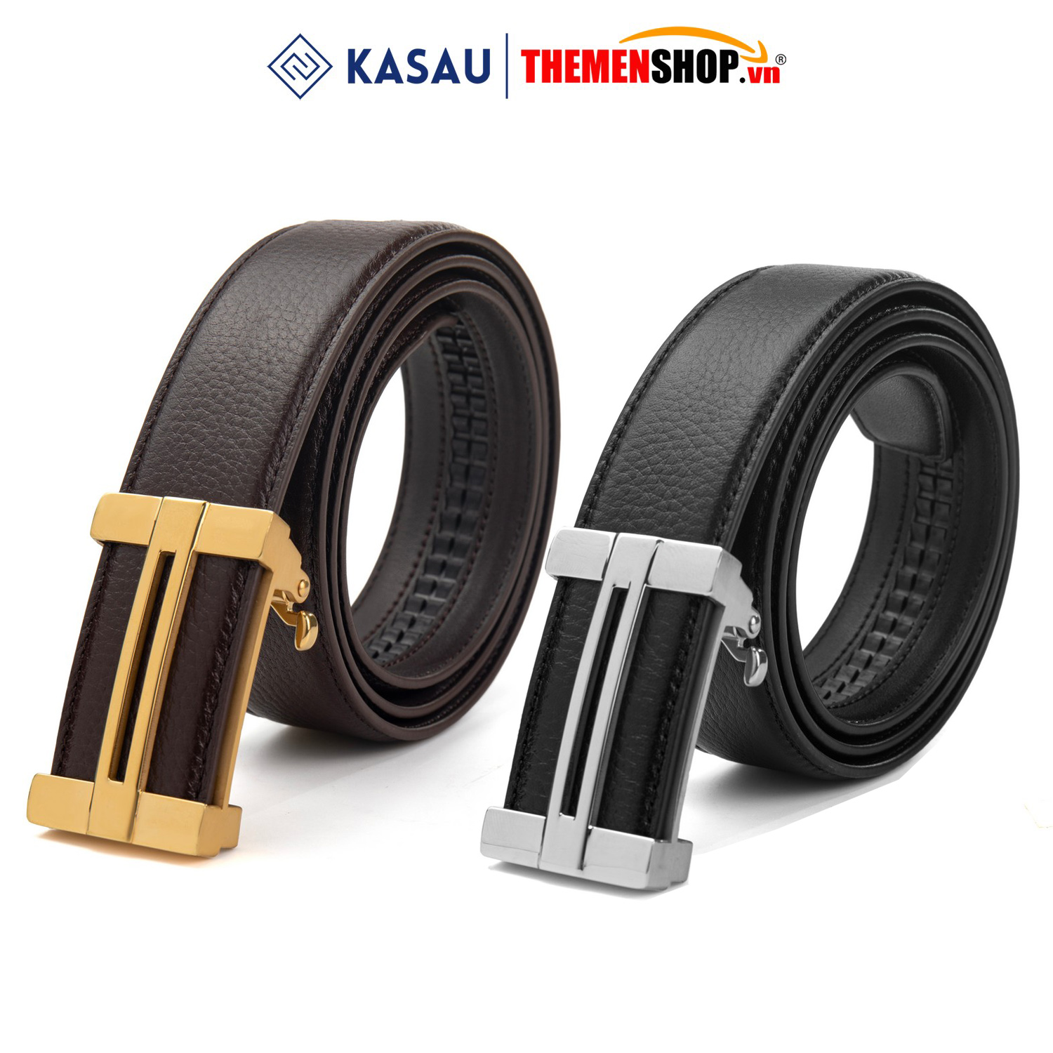 Dây thắt lưng nam khóa tự động hiệu KASAU bản 3.5cm KS02TD35