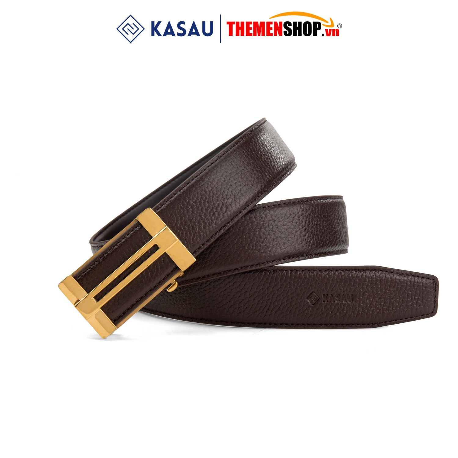 Dây thắt lưng nam khóa tự động hiệu KASAU bản 3.5cm KS02TD35