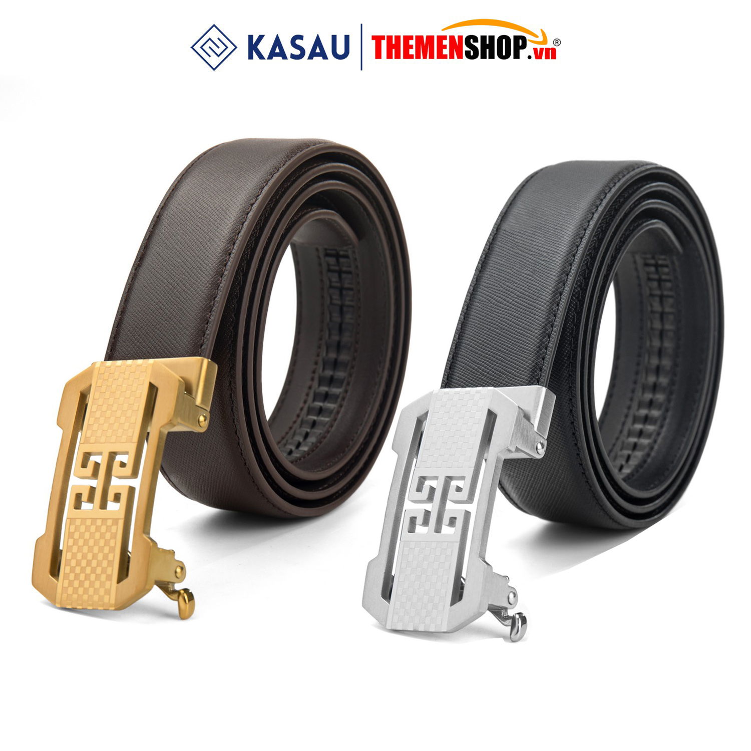 Dây thắt lưng nam khóa tự động hiệu KASAU bản 3.5cm KS03TD35