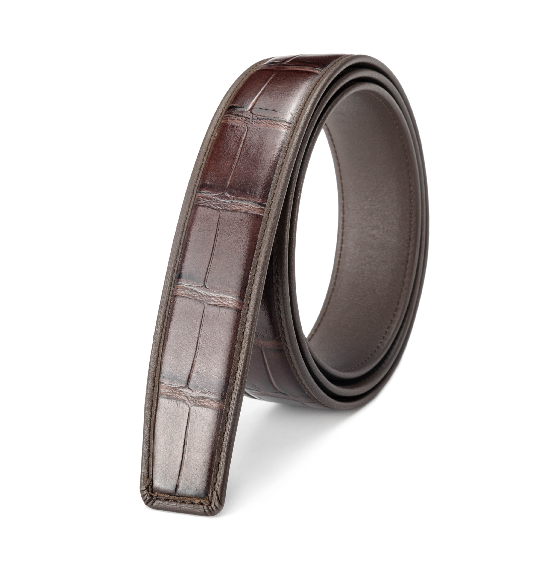 Dây thắt lưng nam da bò dập vân cá sấu KG3501