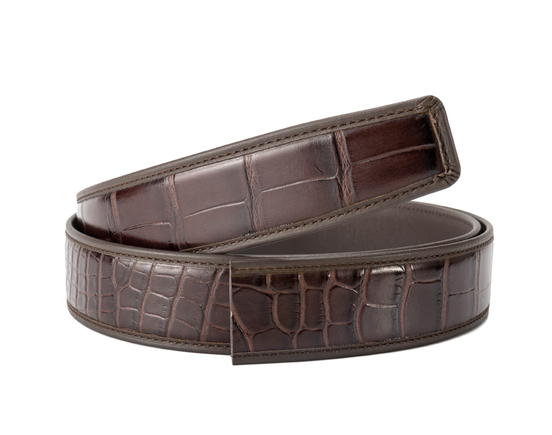 Dây thắt lưng nam da bò dập vân cá sấu KG3501