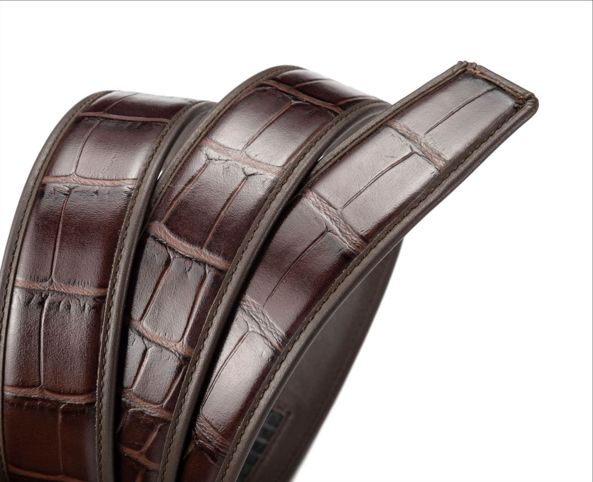 Dây thắt lưng nam da bò dập vân cá sấu KG3501