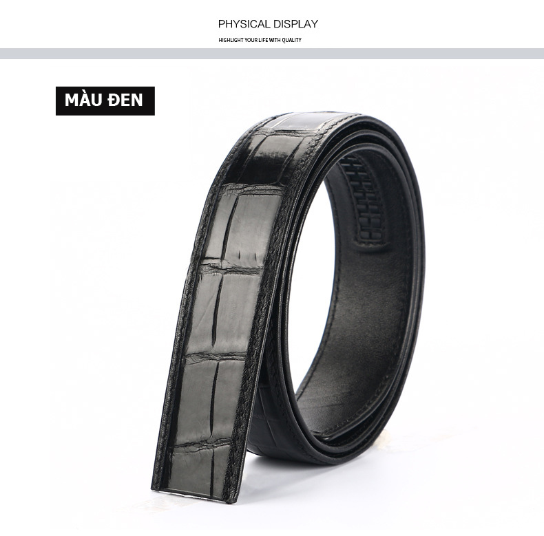 Dây thắt lưng nam da cá sấu không mặt KS3801