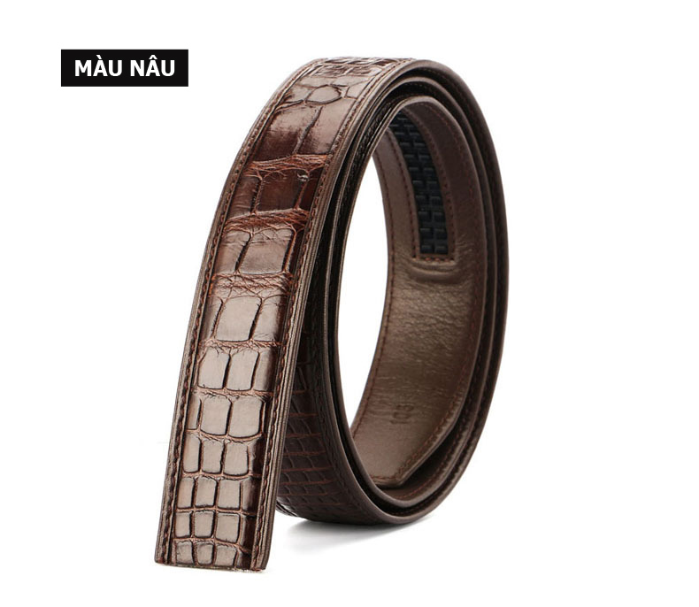 Dây thắt lưng nam da cá sấu không mặt KS3801